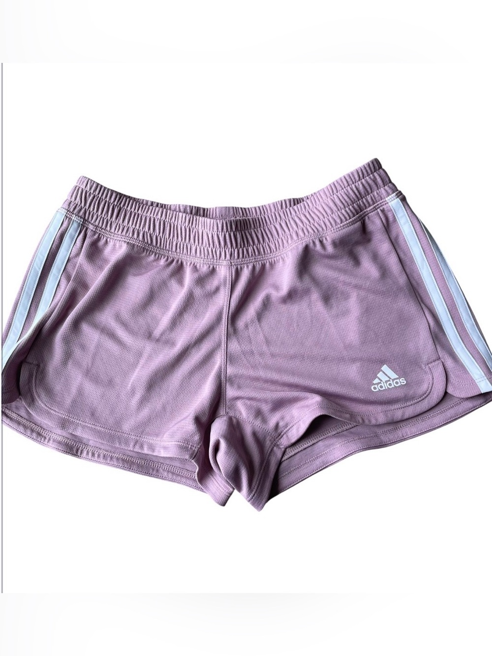 Adidas Women’s Size XS Magic Mauve Pacer 3 Stripe Knit Shorts New With Tags
